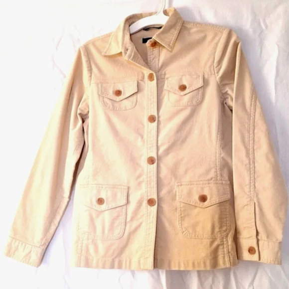 3/$20-Land's End Cotton Corduroy Jacket, Cream, Button Details, sz 6, NWOT - Picture 1 of 13